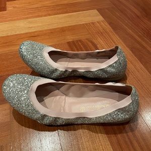 Pretty ballerinas sparkly silver ballet flats